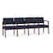 Lesro Lenox Wood 4 Seat Tandem Seating Wood Frame, Mahogany, RF Blueberry Back, MD Ink Seat LW4103 - alternate 1
